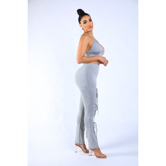 Women's Spaghetti O-ring Center Front Tank Top And Matching Tie Detailed Pants S - Picture 3 of 12